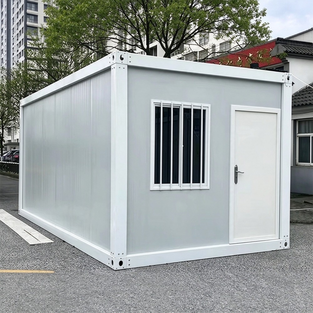 Flat Pack Container House Steel Sandwich Panel Prefabricated Modular Building For Emergency Storage