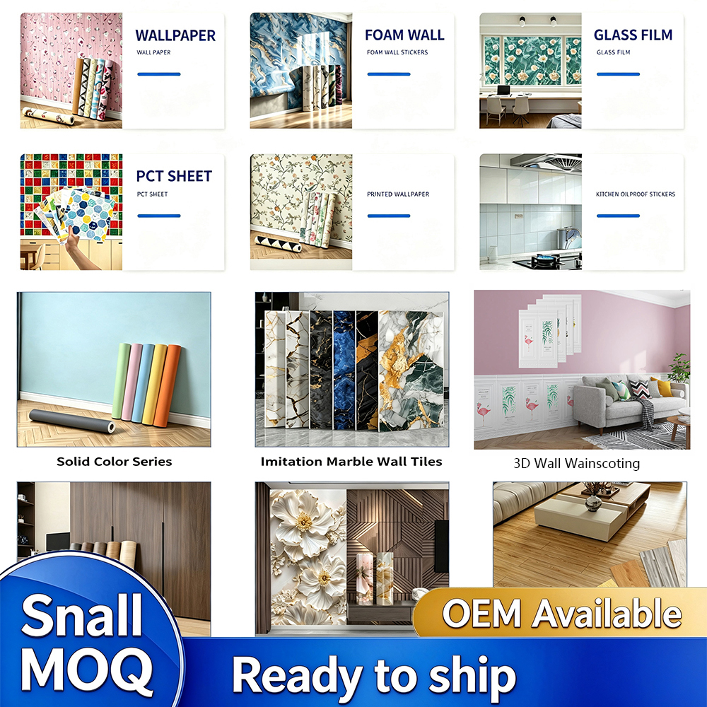 Grooved Grille Matte Marble Design Waterproof Moisture Resistant Erasable XPE Foam Peel And Stick Wall Panels Sticker
