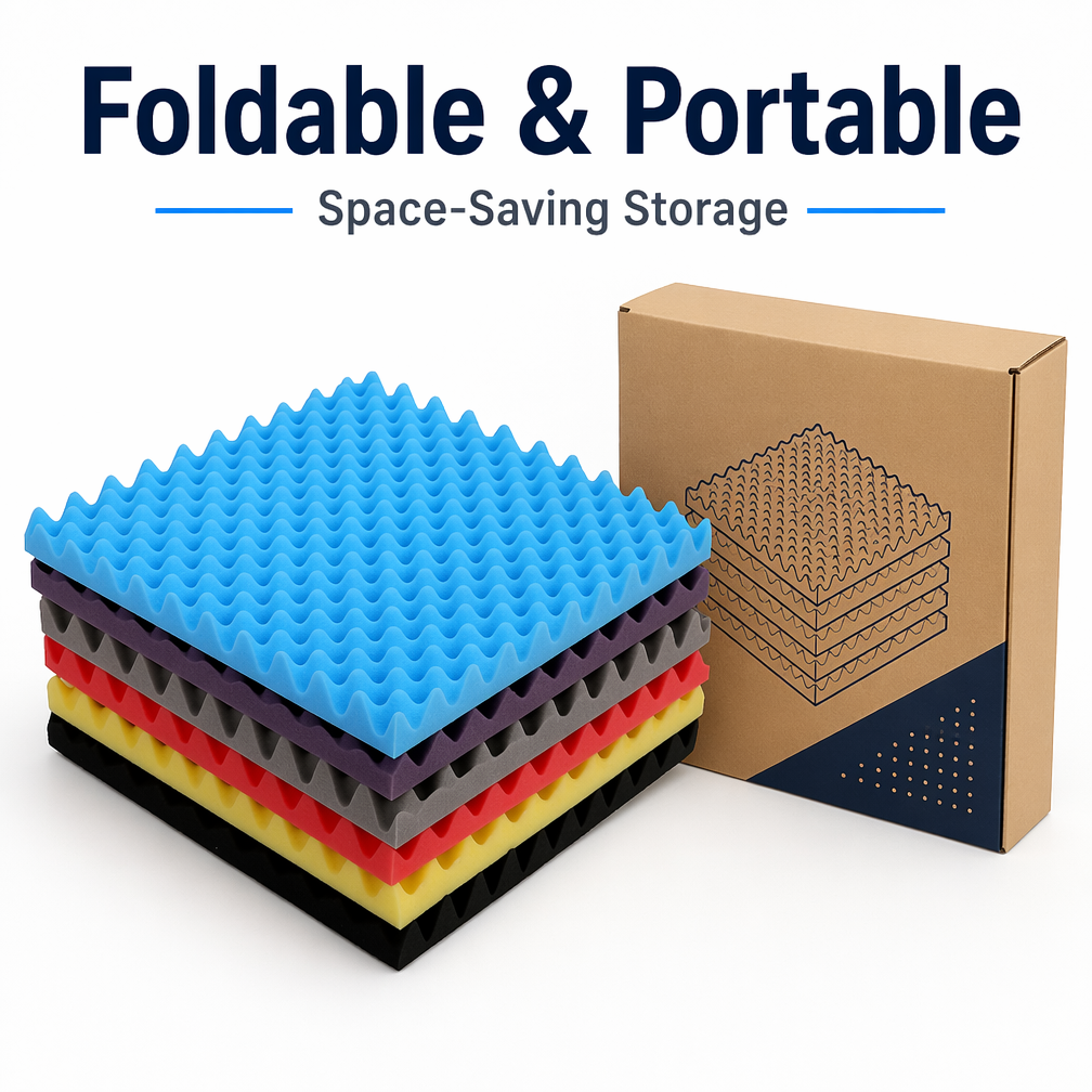 High Density Self-Adhesive Acoustic Foam Panels Durable Soundproof &amp; Fire Retardant Wall Silencers For Studio Office Bedroom