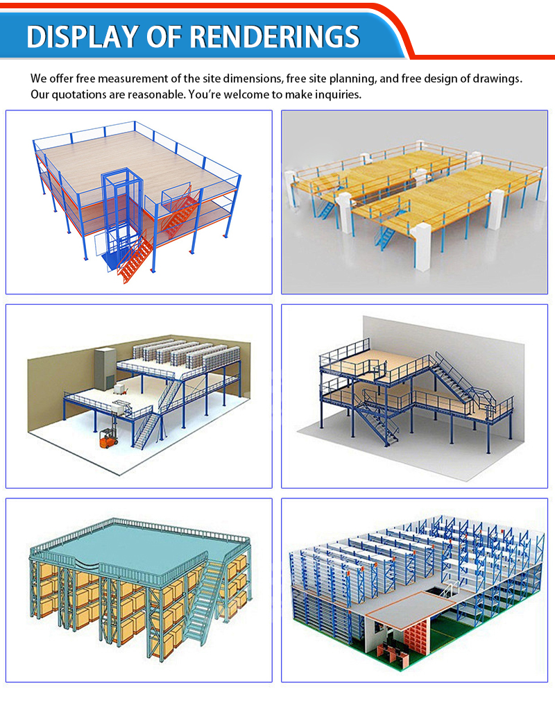 Customized High Density Storage Mezzanine Steel Wholesale Mezzanine Floor Platform Metal Mezzanine