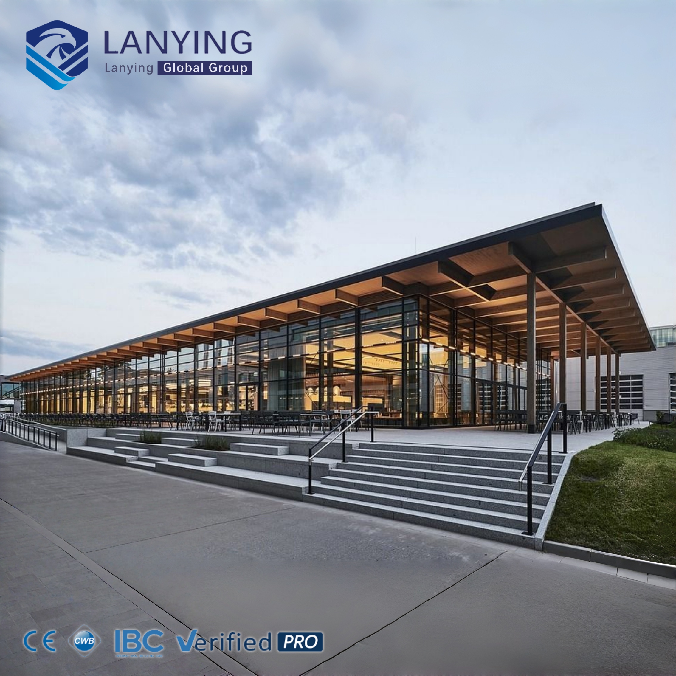 Steel Structure Exhibition Hall Display Center Showroom Building Prefabricated Steel Frame With Mezzanine Floor