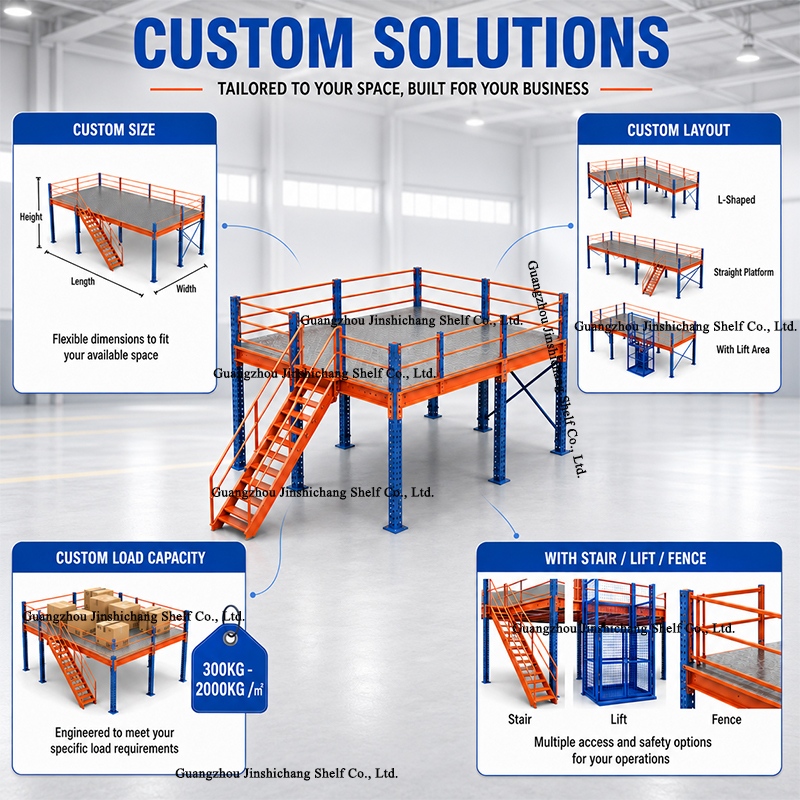 OEM Customized Steel Mezzanine Floor Manufacturer For Warehouse Storage And Factory Projects