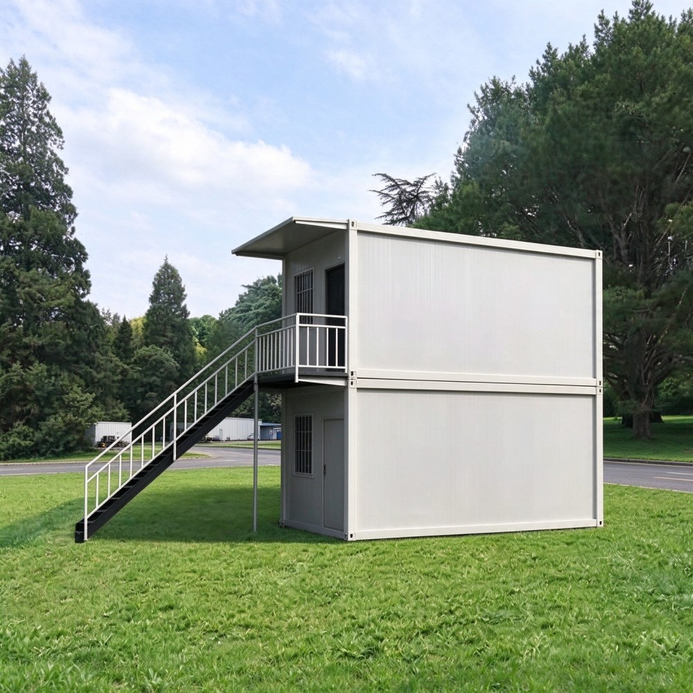 Flat Pack Container House Steel Sandwich Panel Prefabricated Modular Building For Emergency Storage