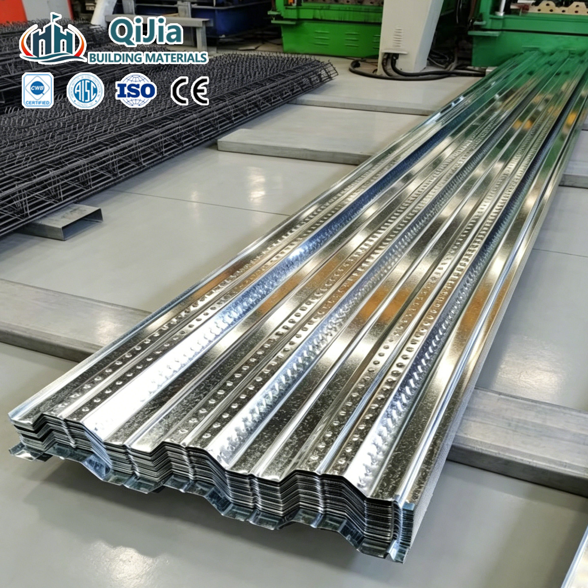 Hot Galvanized Corrugated Steel Floor Decking Sheet for Metal Building Structures ASTM Standard Cutting Welding Available