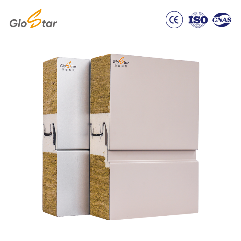 75mm PU Sealed Rock Wool Cladding Panel A1 Fireproof V-Groove 3D Effect External Wall System For Hotel Building