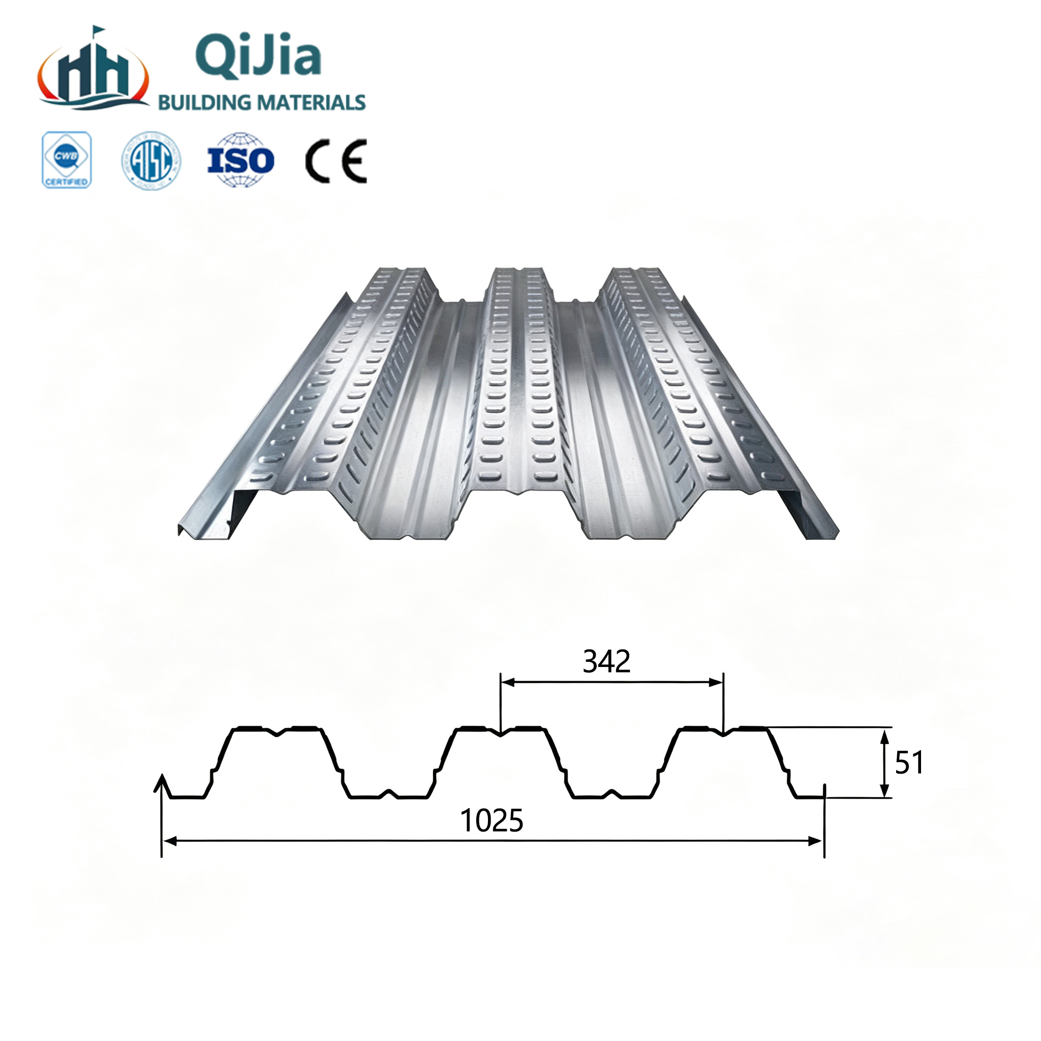 Hot Galvanized Corrugated Steel Floor Decking Sheet for Metal Building Structures ASTM Standard Cutting Welding Available