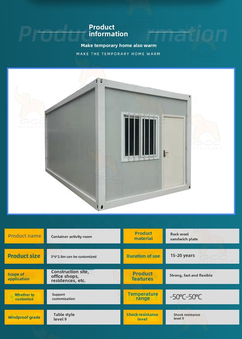 DDP Low Price Light Steel 20ft Flat Pack Container House Prefabricated Container Camping House Detachable Container House