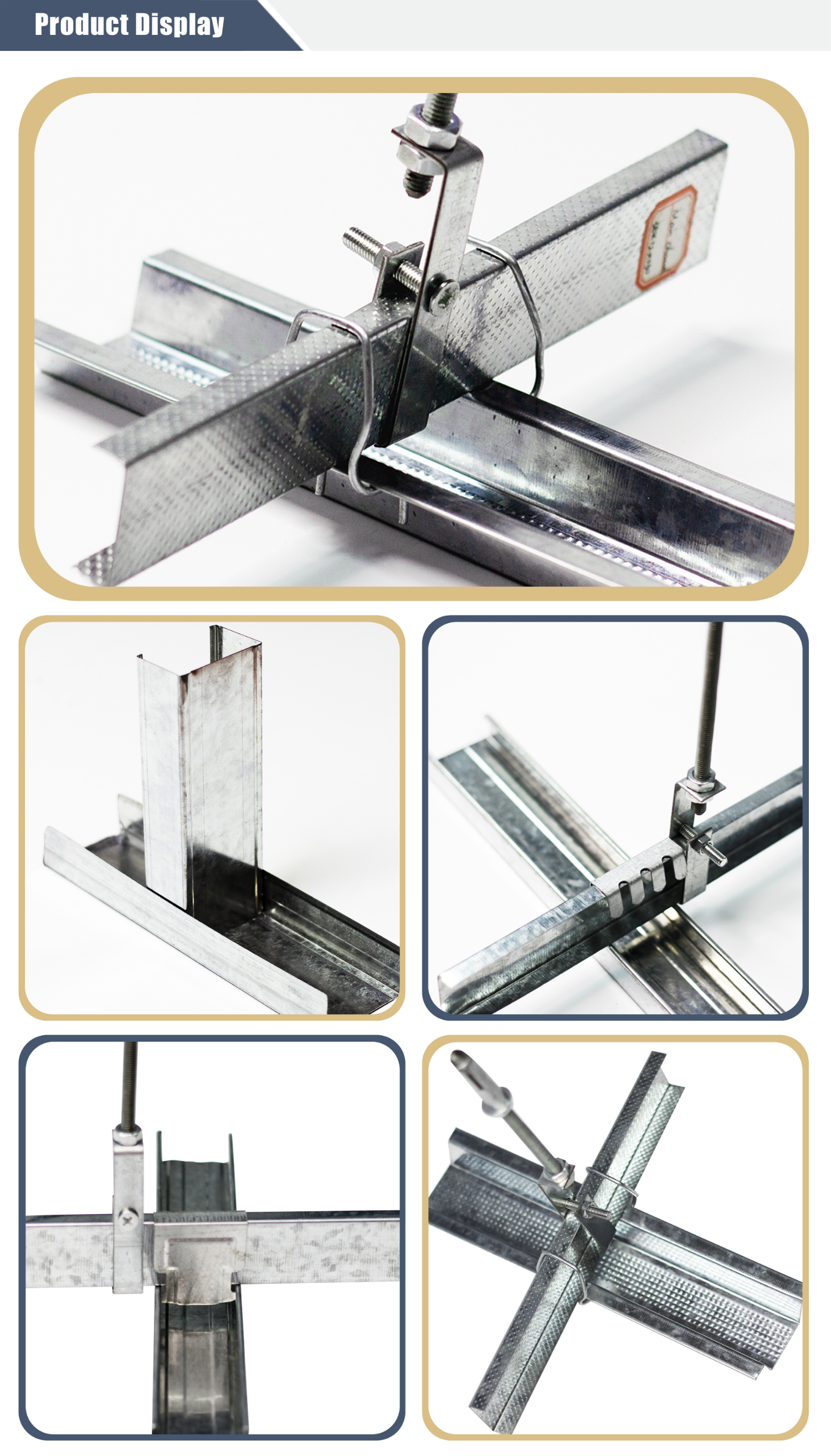 C-Channel Light-Gauge Steel Framing Profiles for Gypsum Board Metal-Stud Light Keel Corrosion-resistant