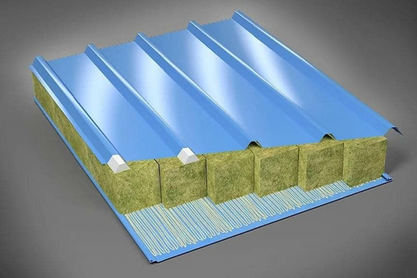 Rock wool fire resistant roof sandwich panel
