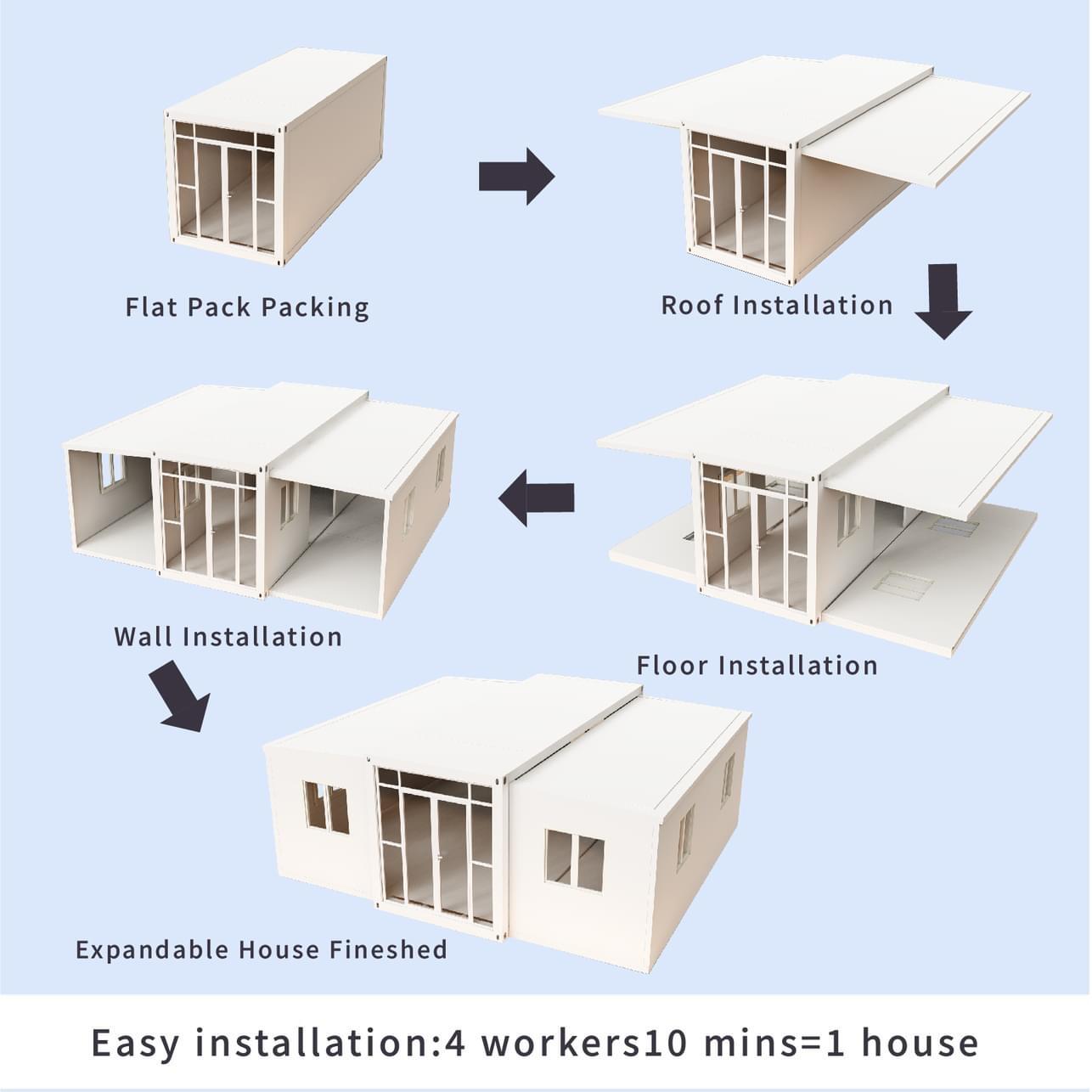 New Expandable Flat Pack 40ft Luxury Modular Prefabricated Container House For Apartment &amp; Hotel Use