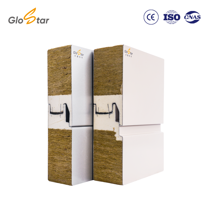 75mm PU Sealed Rock Wool Cladding Panel A1 Fireproof V-Groove 3D Effect External Wall System For Hotel Building
