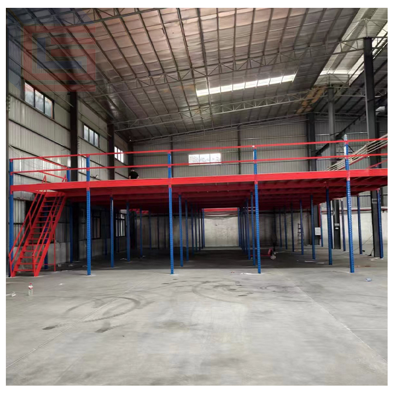 Industrial Steel Platform Mezzanine Floor with Stairs and Handrails for Warehouse Applications