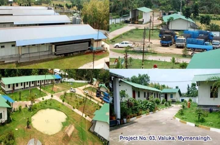 Steel structure factory side view with insulated sandwich walls