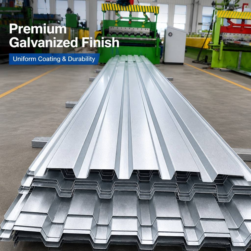 Modern Corrugated Open Rib Galvanized Steel Floor Decking Panel for Steel Frame Building Construction Wall & Decoration Use
