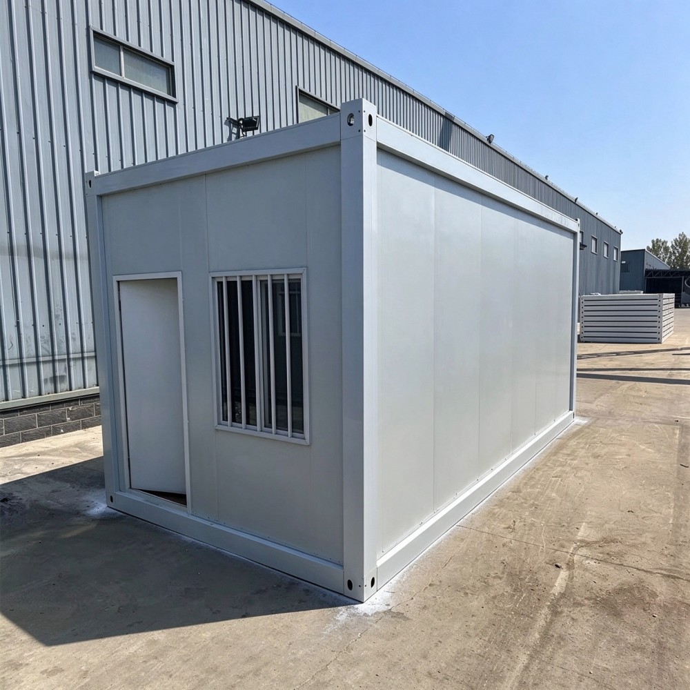 Flat Pack Container House Steel Sandwich Panel Prefabricated Modular Building For Emergency Storage