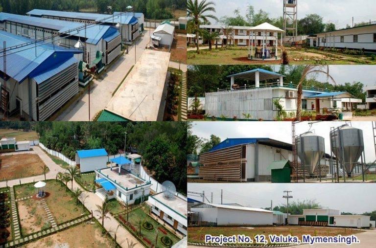 Clear span factory roof cladded in high-tensile color coated steel