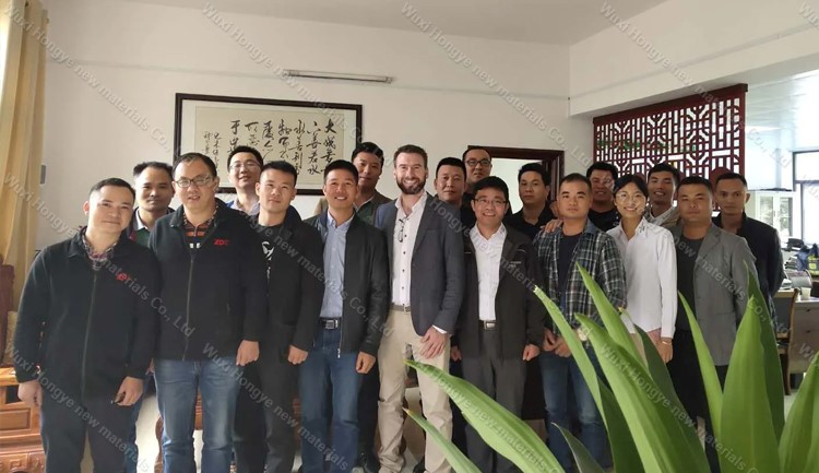 Customer visiting factory