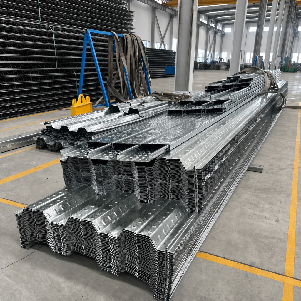 Modern Corrugated Open Rib Galvanized Steel Floor Decking Panel for Steel Frame Building Construction Wall & Decoration Use