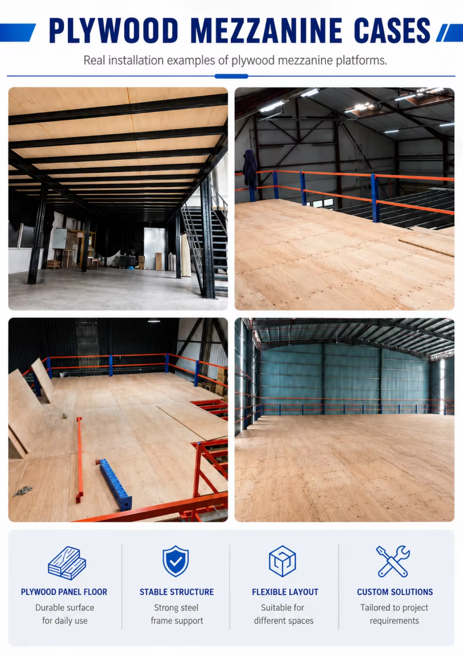OEM Customized Steel Mezzanine Floor Manufacturer for Warehouse Storage and Factory Projects