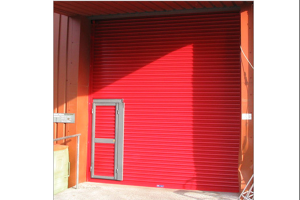 Motorized industrial rolling shutter door