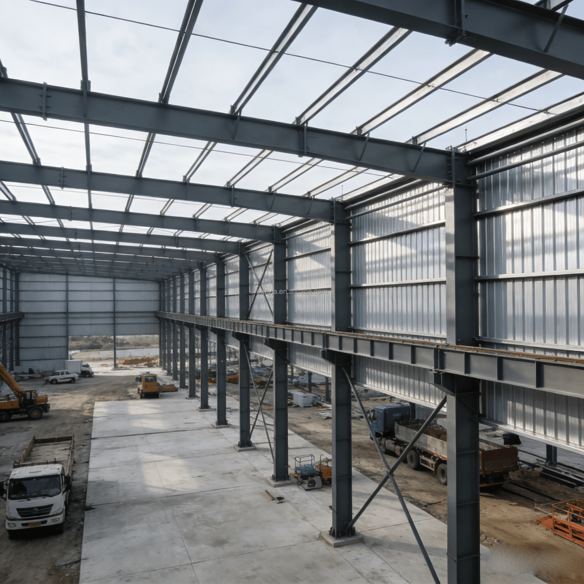 Multi Storey Steel Structure Workshop & Steel Warehouse Prefab Factory Building Mezzanine Floor Modern Design