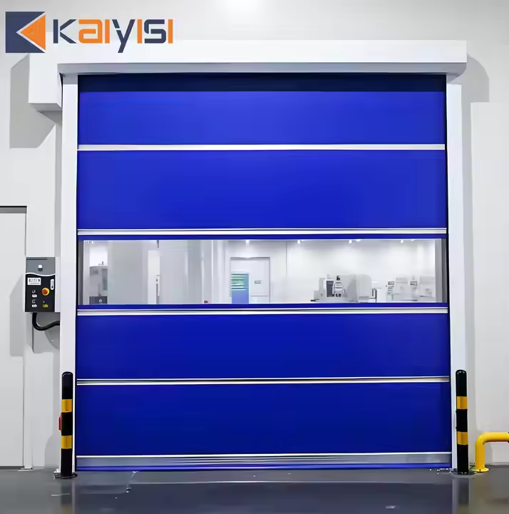 PVC high speed rolling shutter door showcase