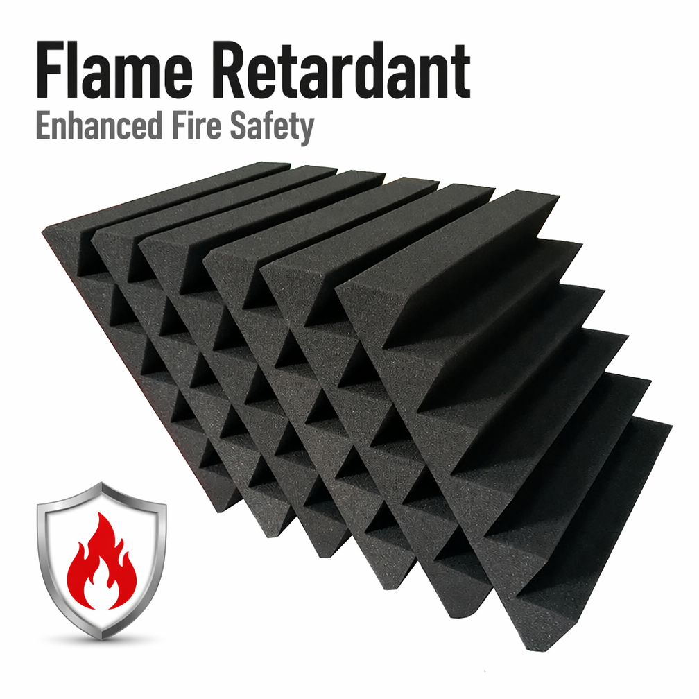 High Density Self-Adhesive Acoustic Foam Panels Durable Soundproof &amp; Fire Retardant Wall Silencers For Studio Office Bedroom