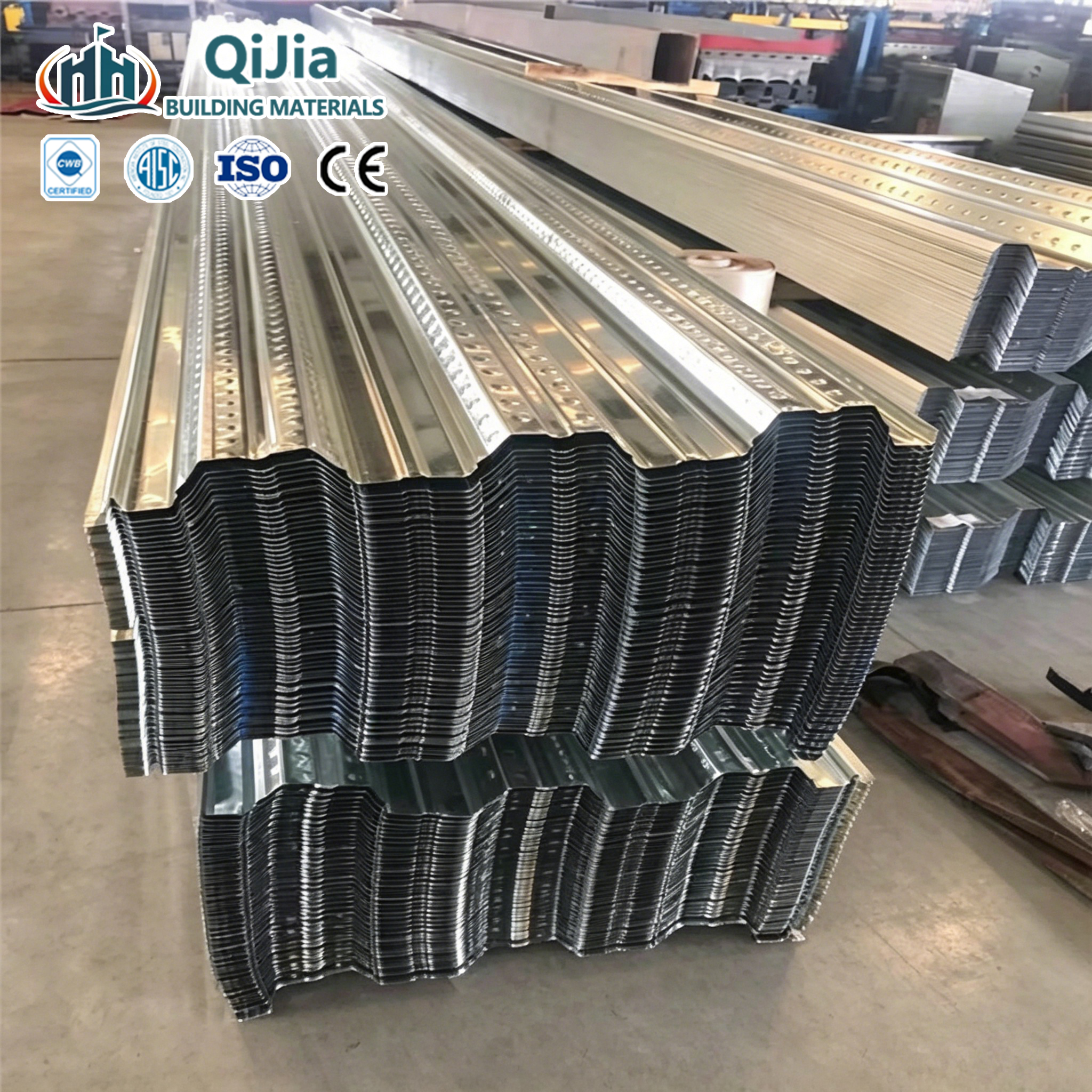 Hot Galvanized Corrugated Steel Floor Decking Sheet for Metal Building Structures ASTM Standard Cutting Welding Available
