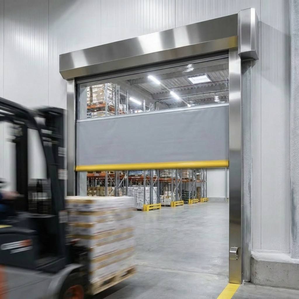 Automatic SUS304 High Speed Door Fast Moving PVC Roller Door for Modern Logistics and Supermarkets