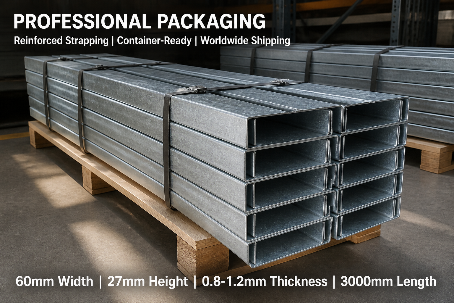 Galvanized Light Gauge Steel Anti-Corrosion Main Channel 60mm Hemmed Square Profile CD 60 Steel Track for Office Building
