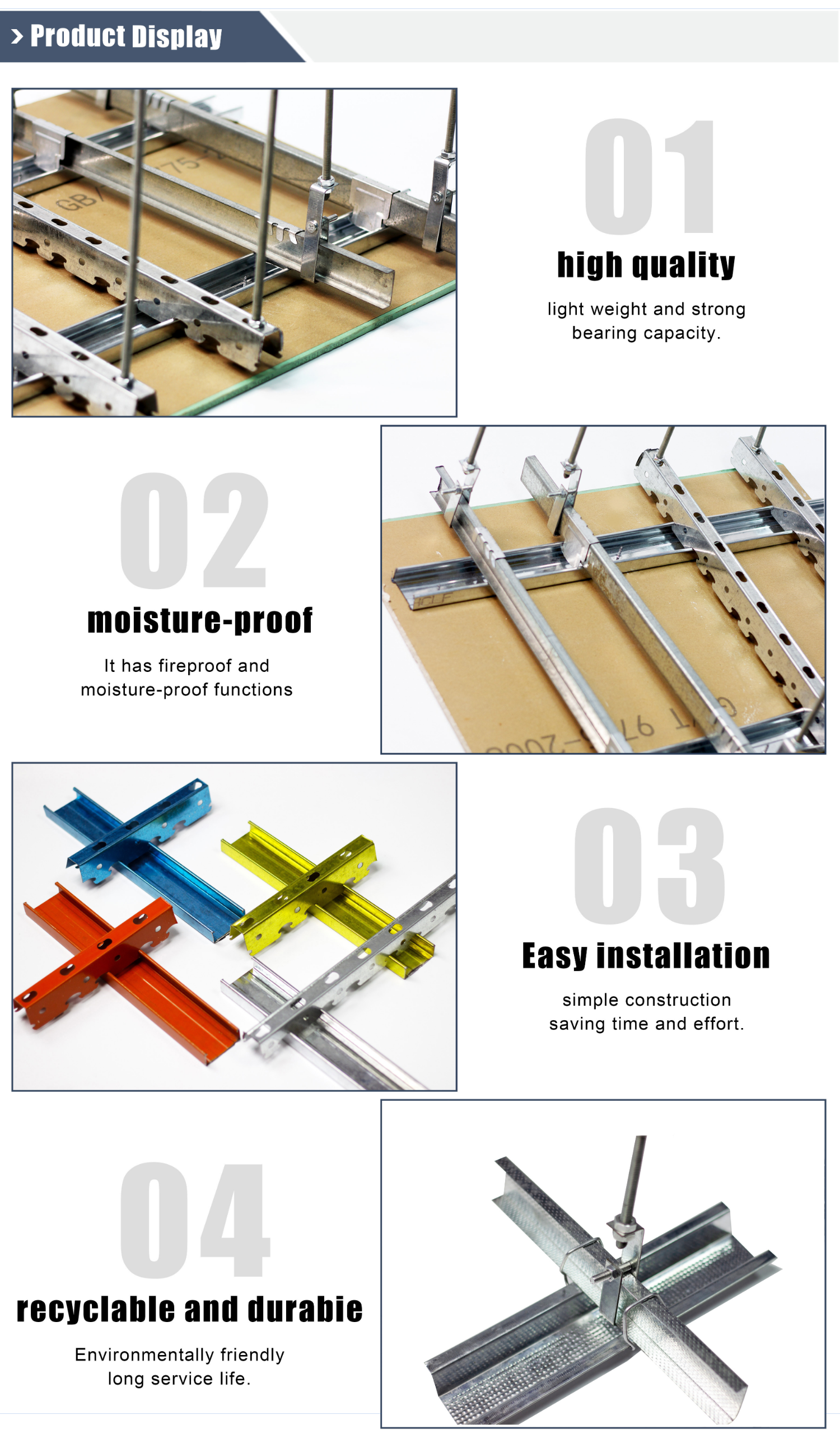 C-Channel Light-Gauge Steel Framing Profiles for Gypsum Board Metal-Stud Light Keel Corrosion-resistant